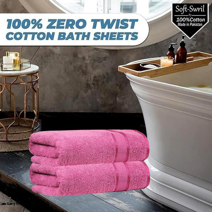 Soft-Swril Premium Sky-Blue Bath Towel 500 GSM 100% Cotton 27x54 Inches Pack of 1,Ultra Super Soft Quick Dry Highly Absorbent - Soft Hotel Quality for Bath and Spa