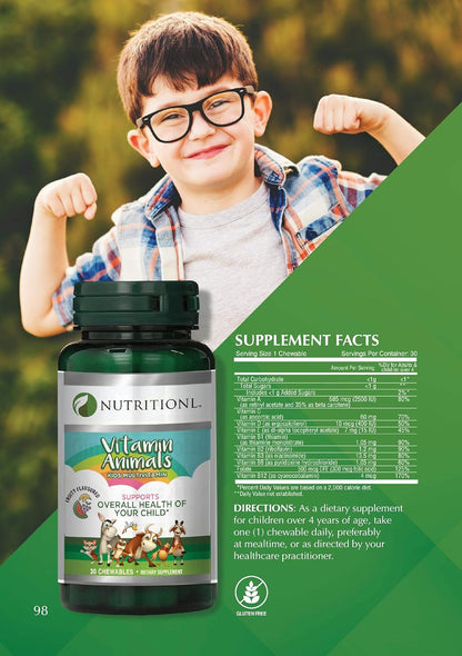 Nutritionl Kids' Chewable Animal Multivitamins 30 Tablets