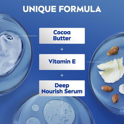 NIVEA Body Lotion for Dry Skin, Cocoa Butter, 5in1 Complete Care, 48H Deep Moisture, 2x400ml, Pack of 2
