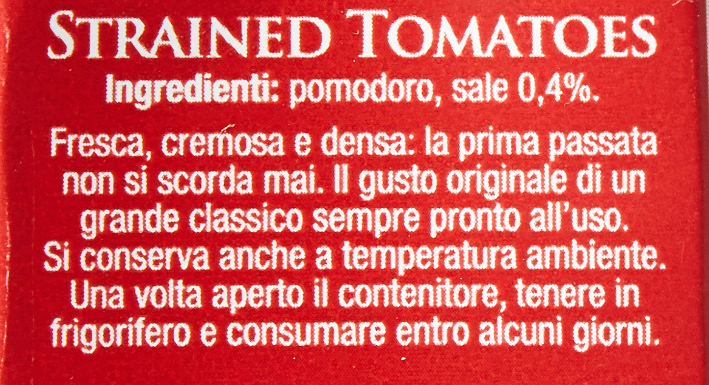 Pomi Passata, ,Made from 100% Strained Italian Tomatoes, Authentic Italian Tomato Puree - 500 g