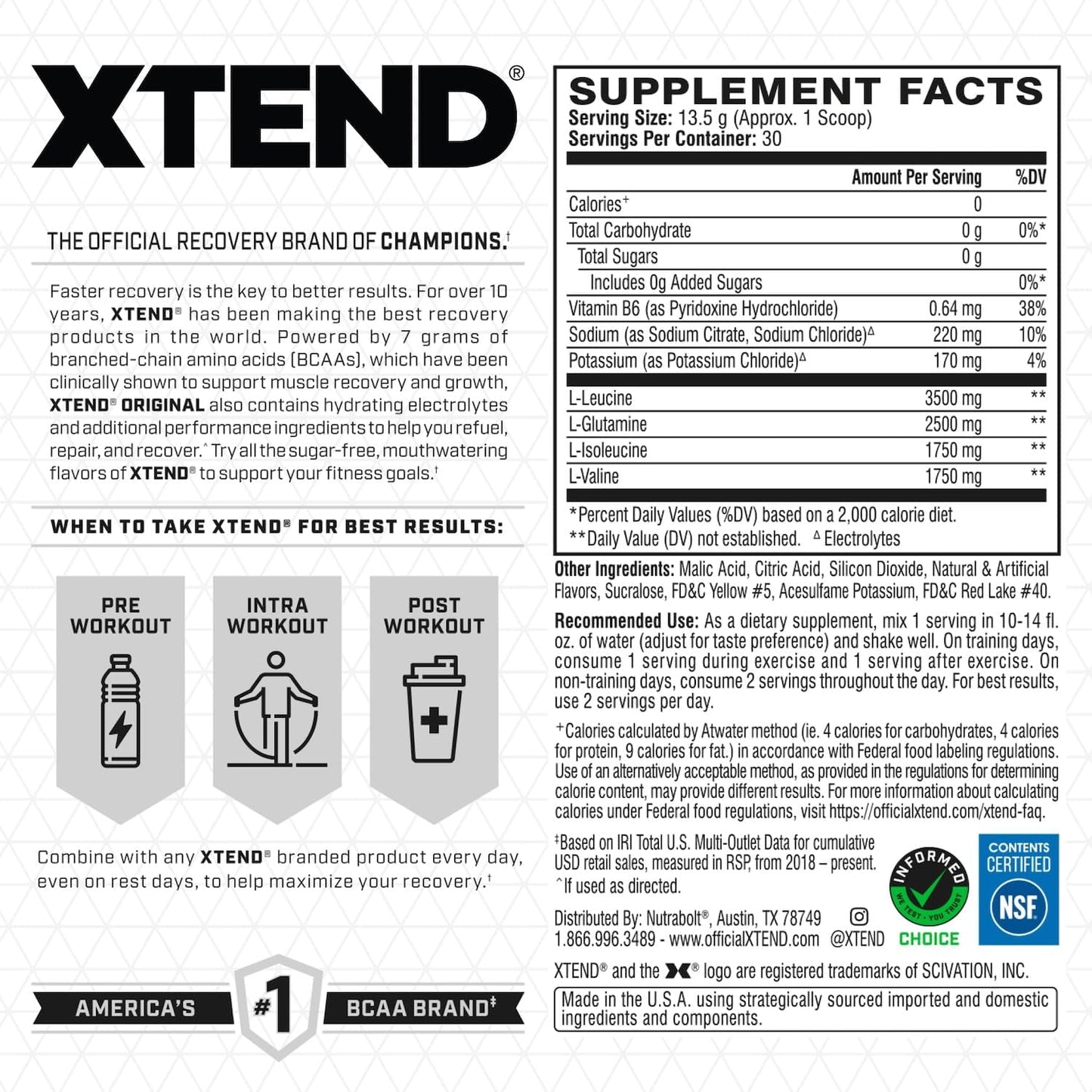 XTEND Original BCAA Powder Mango Madness