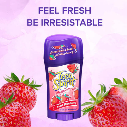 Lady Speed Stick Teen Spirit, Anitperspirant Deodorant, Sweet Strawberry, 65G