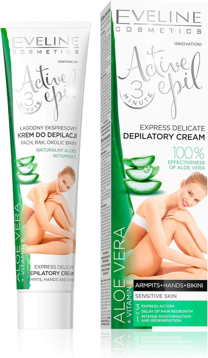 Eveline Hair Removal Active Epil Depilatory Cream Aloe Vera Sensitive Skin 125ml
