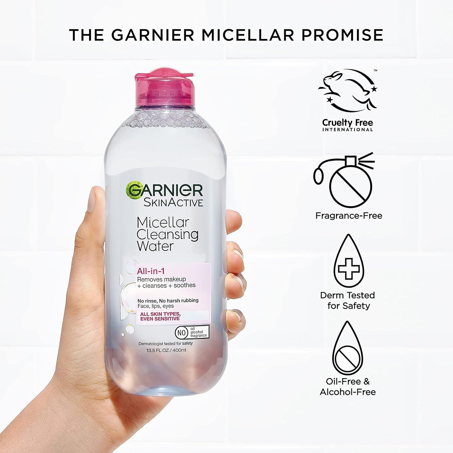 Garnier SkinActive Micellar Cleansing Water, For All Skin Types, 400ml Pack of 3