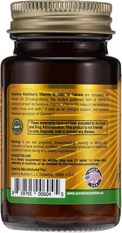Sunshine Nutrition Vitamin D 1000