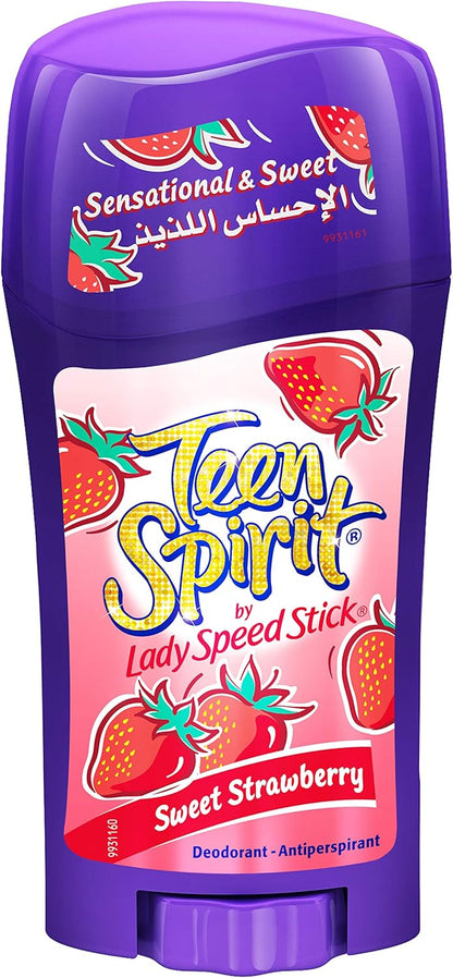 Lady Speed Stick Teen Spirit, Anitperspirant Deodorant, Sweet Strawberry, 65G