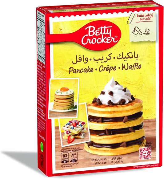 خليط بان كيك وكريب ووافل بالزبدة والحليب من بيتي كروكر، سريع وسهل، إفطار لذيذ في دقائق قليلة، يقدم حتى 16