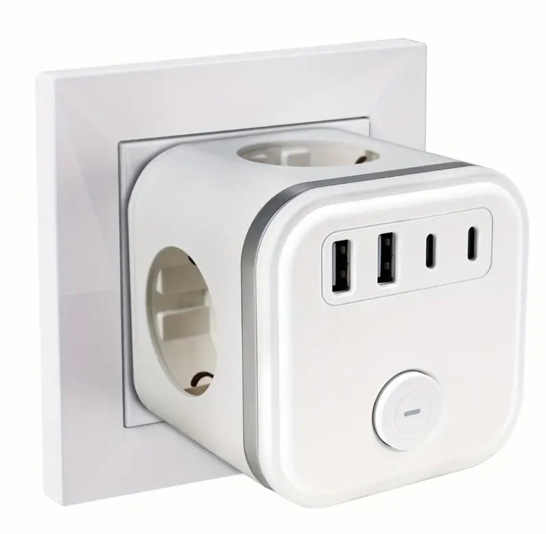 1pc European Standard 7-in-1 Cubic Multi-hole Socket