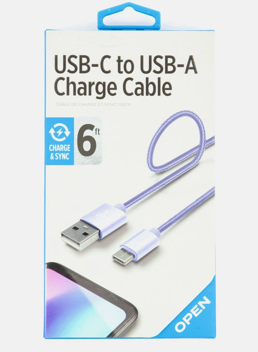 USB-C to USB-A 6ft