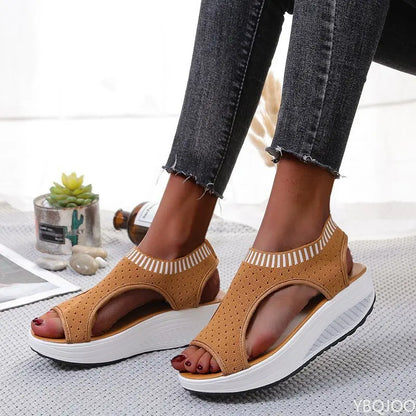 Plus Size Sandalen Vrouwen  Mode Casual Platform Schoenen Vrouwen Schoenen Comfort Zomer Zachte Sport Sandalen Ademende Sneakers