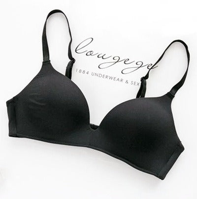 Japanese Light Clothing Without Trace Underwear Women Without Steel Ring Large Chest Show Small Students Thin Triangle Cup Light Bra