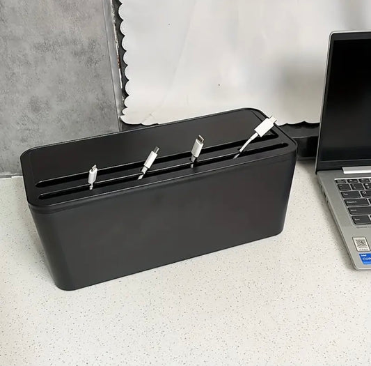 1pc Plastic Data Cable Storage Box, Cable Tidy Box To Hide Data Cables