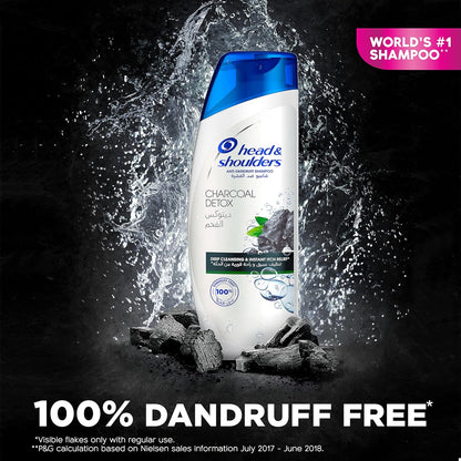 Head & Shoulders Charcoal Detox Anti-Dandruff Shampoo, Clinically Proven Formula with Active Ingredient Piroctone Olamine, 350ml+350ml