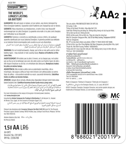 Energizer AA Batteries, Alkaline Power Batteries, 24 Pack