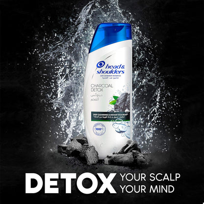 Head & Shoulders Charcoal Detox Anti-Dandruff Shampoo, Clinically Proven Formula with Active Ingredient Piroctone Olamine, 350ml+350ml