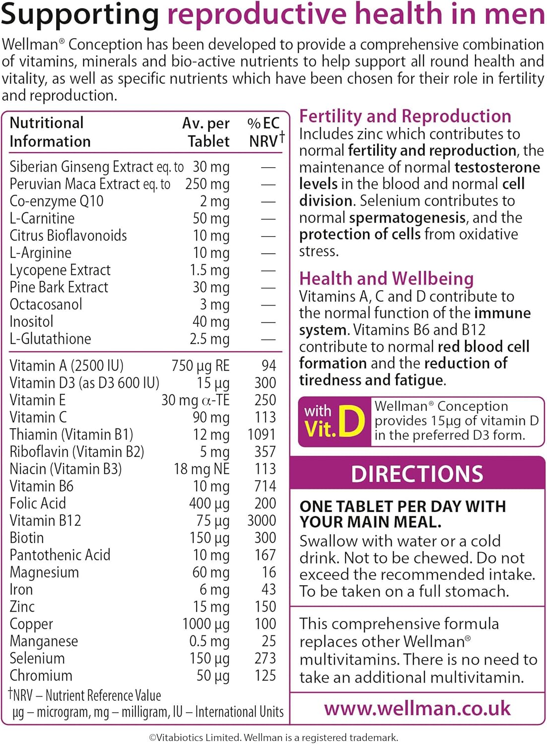 Vitabiotics  Tablets (30 Capsules)
