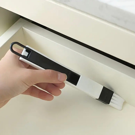 1pc Multi-purpose Door Window Groove Cleaning Brush With Dustpan.