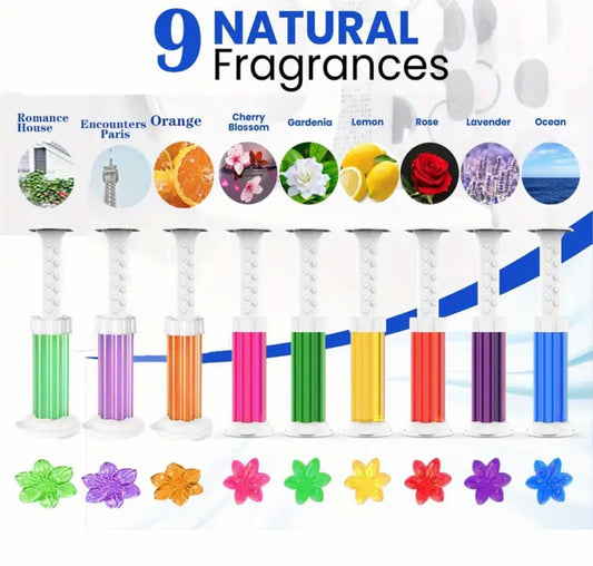 9pcs Toilet Gel, Toilet Bowl Gel Stamp 9 Kinds Of Scent Toilet Cleaner Gel Stamp Kit Air Freshener Flower Fragrance Bathroom Deodorizer Bowl
