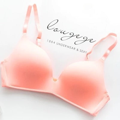 Japanese Light Clothing Without Trace Underwear Women Without Steel Ring Large Chest Show Small Students Thin Triangle Cup Light Bra