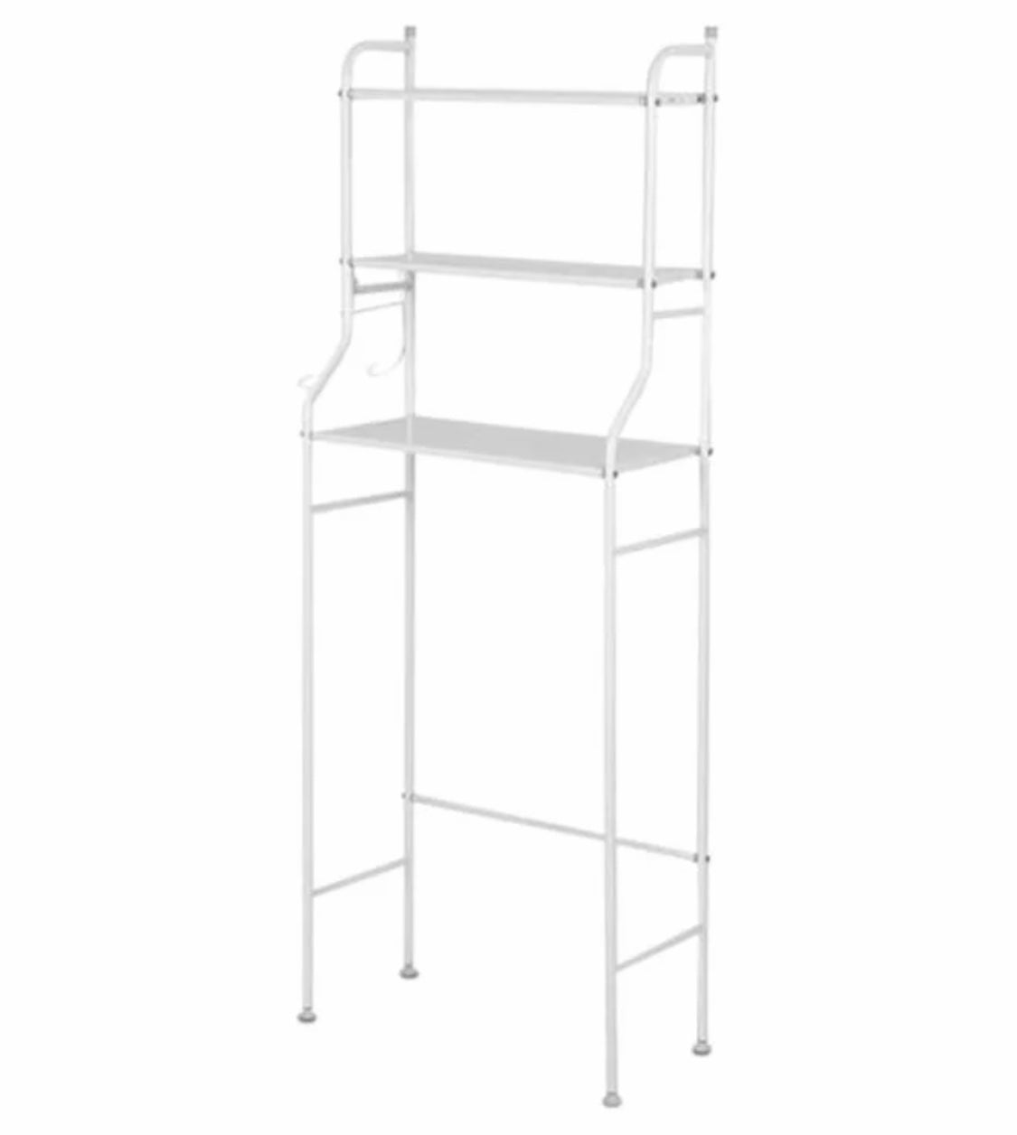 Metal Toilet Cabinet Shelf Organizer Holder White 166x25x68cm