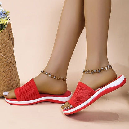 New Knitted Thick Sole 36-43 Large Flat Bottom Slippers for Women