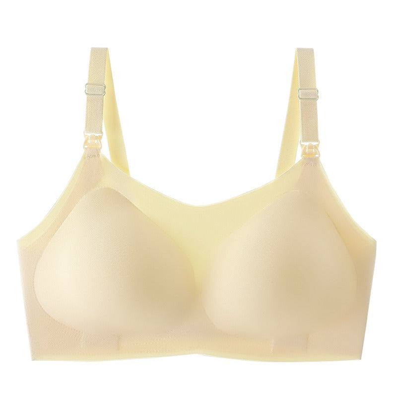 Size No Trace Pregnant Women's Underwear Large Chest No Steel Ring Thin Style Gathering Bra Cup Open Button