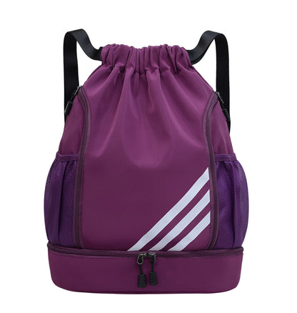 Thickened backpack, large capacity, ultra-light dry and wet separation sports swimming bag, drawstring training backpack