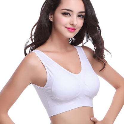 Women's Traceless Sports Bra, Girl's Steel Ring Free Gathering Adjustment Tank Top, Shockproof, Large Size, Fat mm, Summer Thin Style