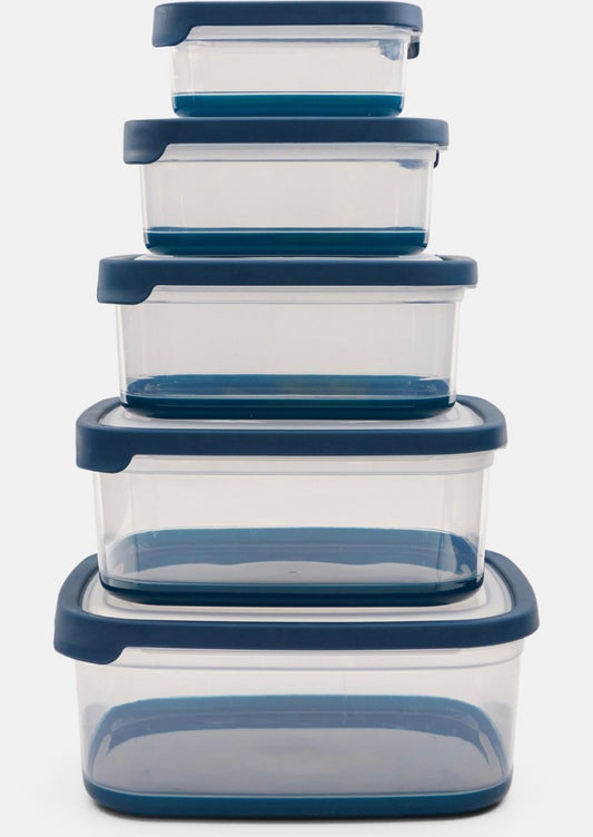 10 pcs food storage set blue/ clear