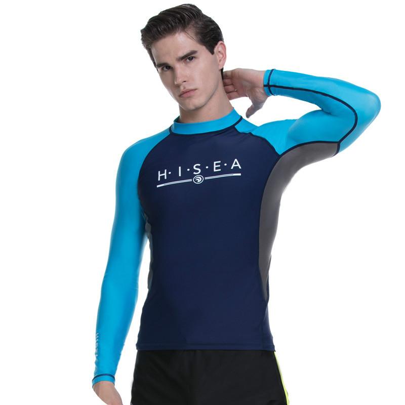 Lycra Men Surfing Suit Long Sleeve Wetsuit Swimwear Men Rashguard Swim Shirts Split Wet Suit