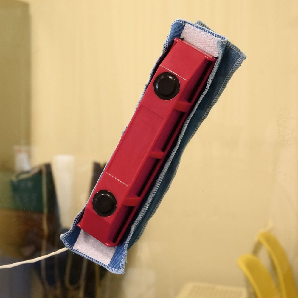 1PC Magnetic Window Cleaner for Single Glazing Windows Portable Useful Glass Cleaning Tool with Cloth for Home Use