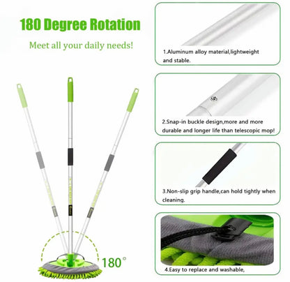 157.48cm Car Wash Brush Kit With Long Handle, Scratch Free Mop Cleaning Mitt Suitable For Washing Cars Truck