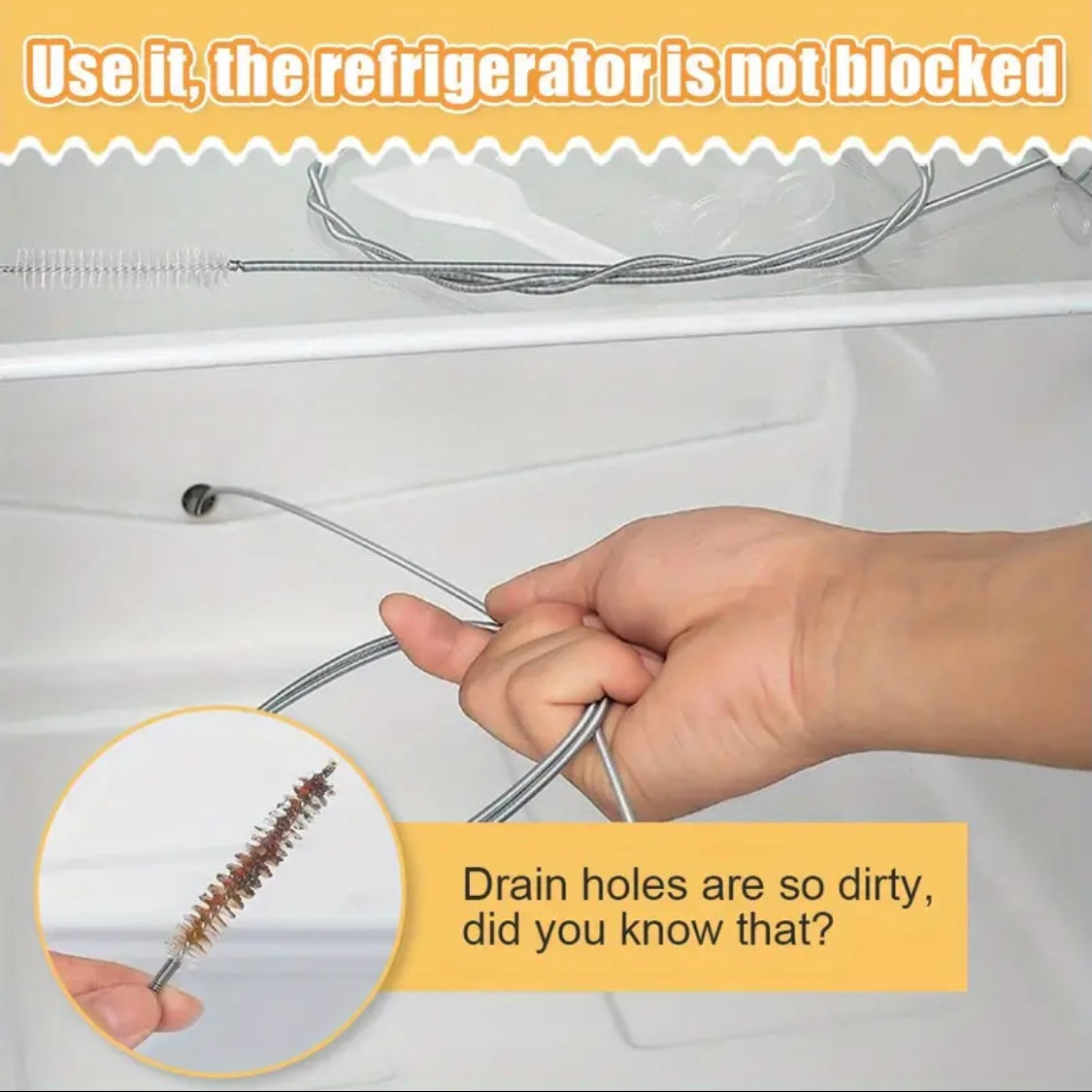 5pcs Refrigerator Drain Hole Clog Remover Cleaning Tool