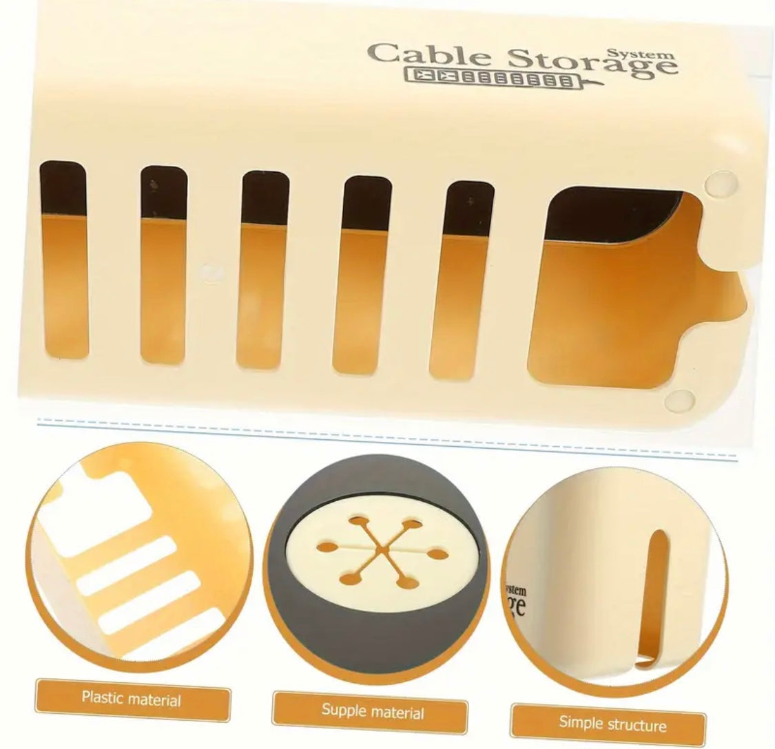 1pc Cable Storage Box, Desktop Charging Cable Data Storage Case