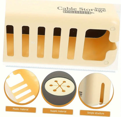 1pc Cable Storage Box, Desktop Charging Cable Data Storage Case