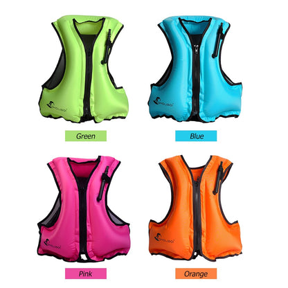 Adult Inflatable Swim Life Vest Jacket Snorkeling Floating Device Swimming Drifting Surfing Survival Water Sports Life Saving