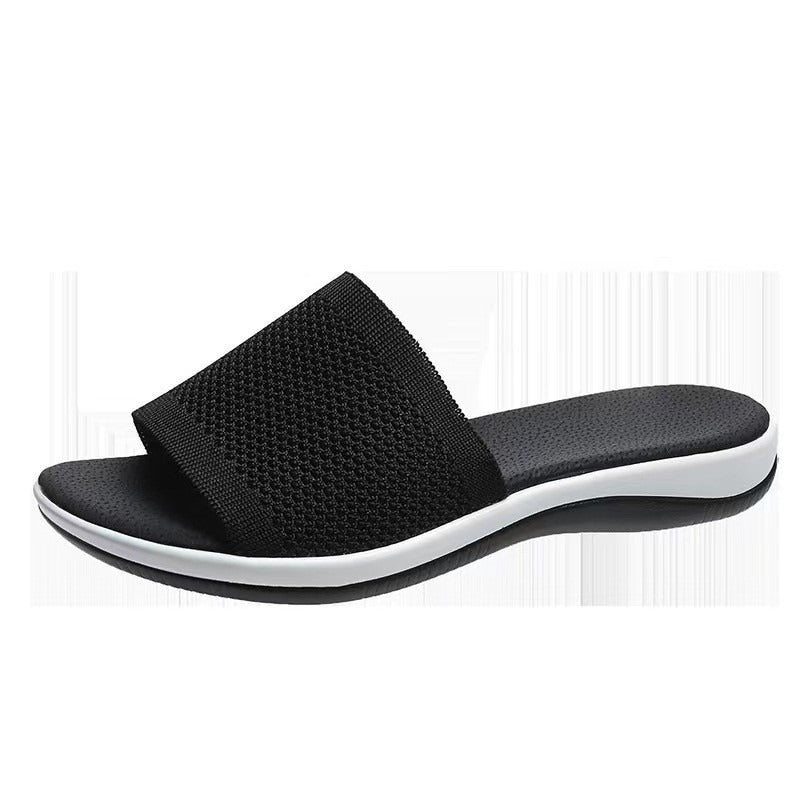 New Knitted Thick Sole 36-43 Large Flat Bottom Slippers for Women