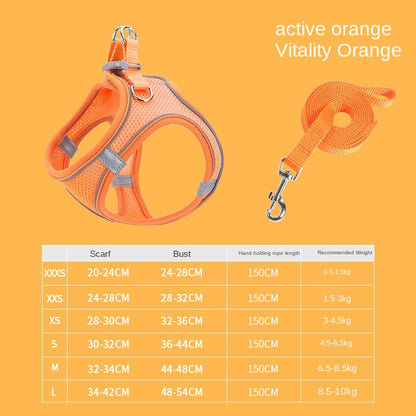 Vest Pet Leash Cat Dog Chest Strap Breathable Reflective Dog Walking Chain