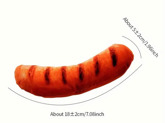 Sausage Soft Food Design Plush Toy with Squeaker