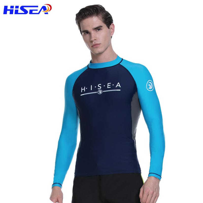 Lycra Men Surfing Suit Long Sleeve Wetsuit Swimwear Men Rashguard Swim Shirts Split Wet Suit
