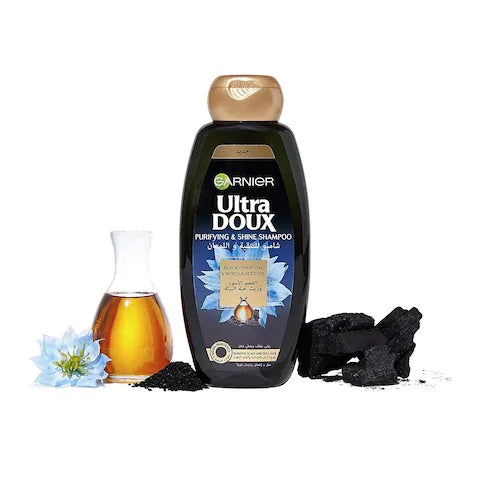 Garnier Ultra Doux Charcoal And Nigella Seed Oil Purifying And Shine Shampoo Black 400ml