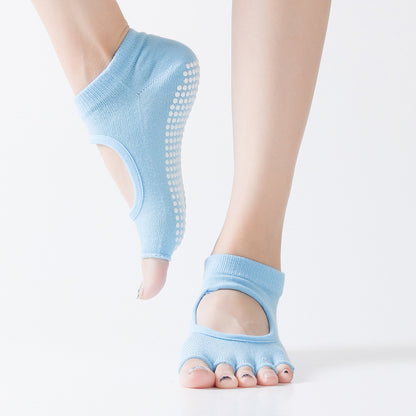Open Back Open Toe Yoga Socks Non-Slip Breathable Sports Yoga Socks