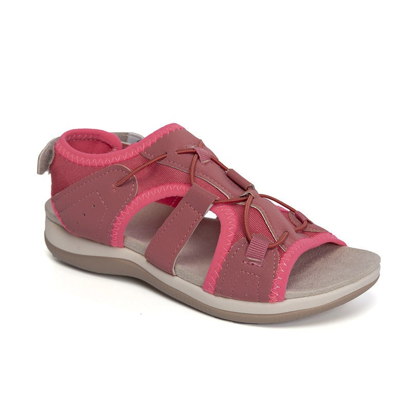 Women's sandals summer new round head breathable casual sandals large size flat beach sandals