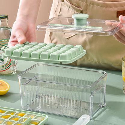 Press Type Ice Cube Ice Box Refrigerator Ice Cube Artifact Silicone Mold With Cover Household Sealed Food Grade Ice Maker