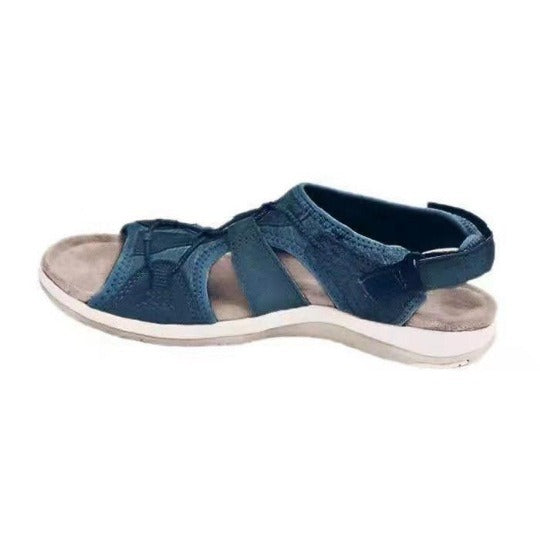 Women's sandals summer new round head breathable casual sandals large size flat beach sandals
