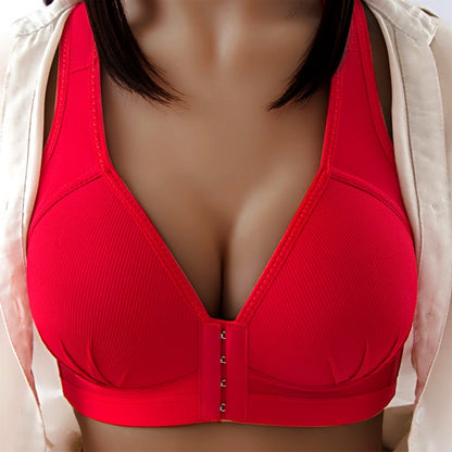 Sexy Push Up Bra Front Closure Solid Color Brassiere Wireless Bralette Breast Seamless Bras For Women Underwear Plus Size