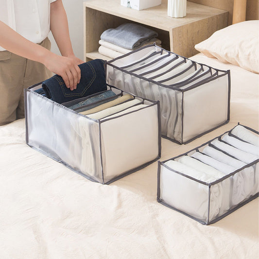 Clothes Storage Box Jeans Wardrobe Drawer Storage Box Foldable Washable Storage Organizer