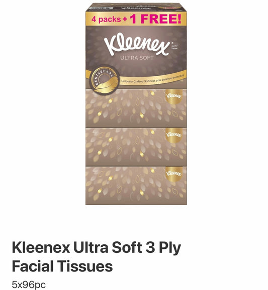 Kleenex Ultra Soft 3Ply Facial tissues