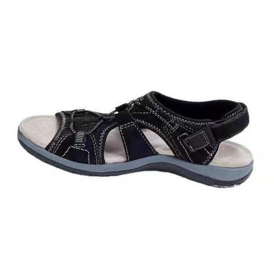 Women's sandals summer new round head breathable casual sandals large size flat beach sandals