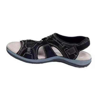 Women's sandals summer new round head breathable casual sandals large size flat beach sandals